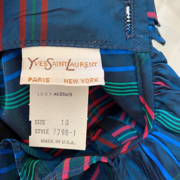 Vintage Yves Saint Laurent Two-Piece Girls’ Taffeta Plaid Outfit - Picture 11 of 12